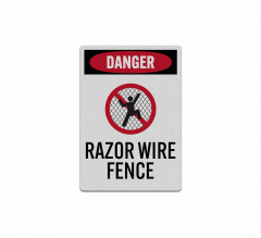 Danger Razor Wire Fence Decal (Reflective)