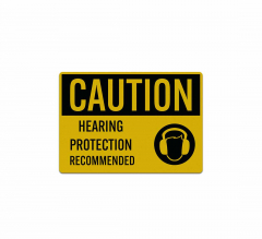 OSHA Caution Hearing Protection Recommended Decal (Reflective)