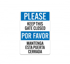 Bilingual Keep This Gate Closed Decal (Non Reflective)