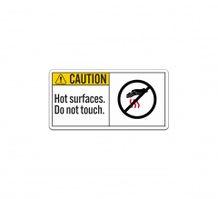 Hot Surface, Do Not Touch Decal (Non Reflective)