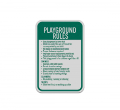 Playground Rules Use At Own Risk Aluminum Sign (Reflective)