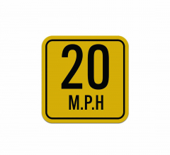Advisory Speed 20 MPH Aluminum Sign (Reflective)