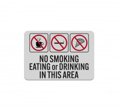 Food Cafeteria No Smoking Aluminum Sign (Reflective)