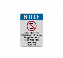 OSHA Notice Please Silence Your Cell Phone Aluminum Sign (Reflective)