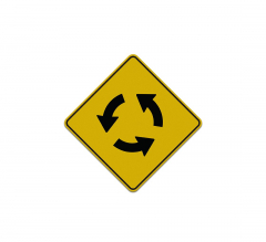 Warning Roundabout Symbol Aluminum Sign (Reflective)
