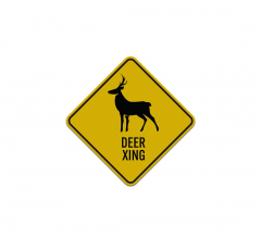 Crossing Deer Xing Aluminum Sign (Reflective)