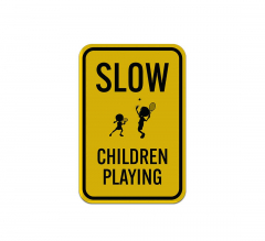 Children At Play Aluminum Sign (Reflective)