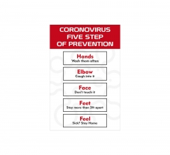 Coronavirus Five Steps of Prevention Window Clings
