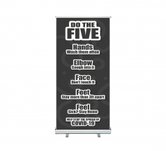 Do the Five Help Stop Spread Covid-19 Roll Up Banner Stands