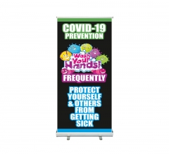 Covid-19 Prevention Wash your Hands Roll Up Banner Stands