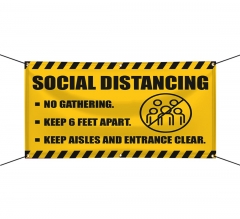 Social Distancing No Gathering Vinyl Banners