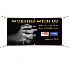 WorsHIP With Us On Livestream Vinyl Banners