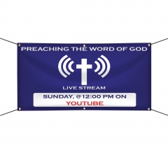 Preaching The Word Of God Live Stream Vinyl Banners