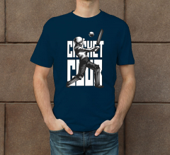 Men's Blue Cotton Printed T-Shirt - Crew Neck