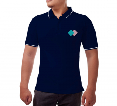 Men's Blue Polo Shirt - Embroidered