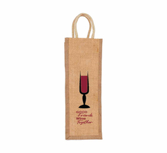 Jute Wine Bags - Printed