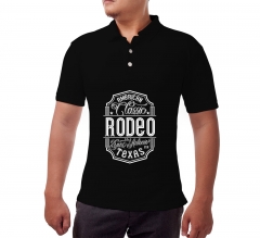 Men's Black Polo Shirt - Printed