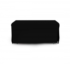 6' Open Corner Table Covers - Black - 4 Sided