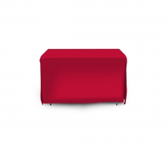 4' Open Corner Table Covers - Red - 4 Sided
