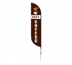 Pre-Printed Fresh Hot Coffee Feather Flag