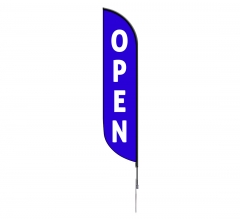 Pre-Printed Open Feather Flag - Blue