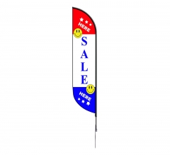 Pre-Printed Sale Feather Flag - White