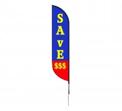 Pre-Printed Save Feather Flag - Blue