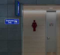 Reflective Employee Only Restroom Signs