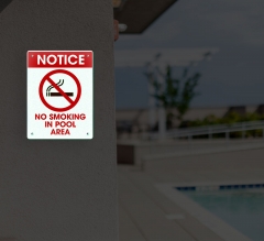 Reflective No Smoking Pool Signs