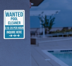 Reflective Wanted Pool Signs