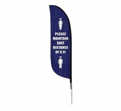 Pre-Printed Maintain Safe Distance Feather Flag