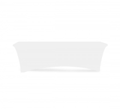 8' Stretch Table Covers - White - 4 Sided