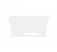 6' Stretch Table Covers - White - Zipper Back