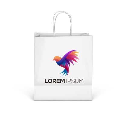 Printed White Paper Shopping Bags