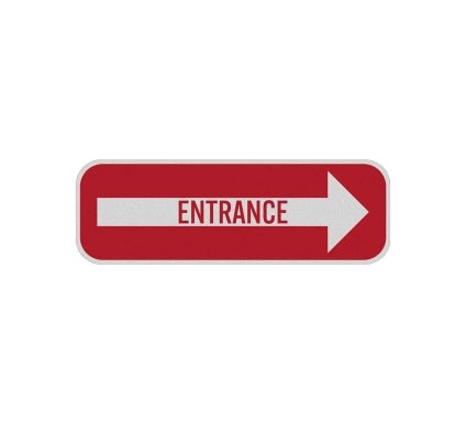 Entrance Right Arrow Aluminum Sign (Reflective)