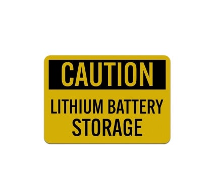 Lithium Battery Storage Aluminum Sign (Reflective)