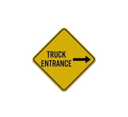 Truck Entrance Right Arrow Aluminum Sign (Reflective)