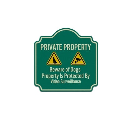 Private Property Beware of Dogs Aluminum Sign (Reflective)