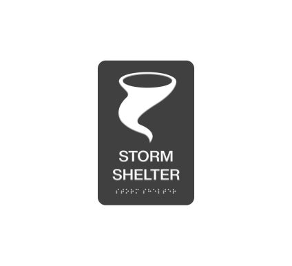 Storm Shelter Braille Sign
