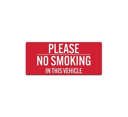 Please No Smoking In This Vehicle Decal (Non Reflective)