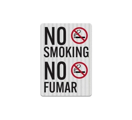 Bilingual No Smoking Decal (EGR Reflective)