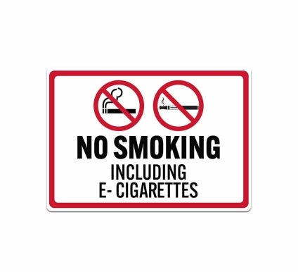 Electronic Cigarettes Prohibited Decal (Non Reflective)