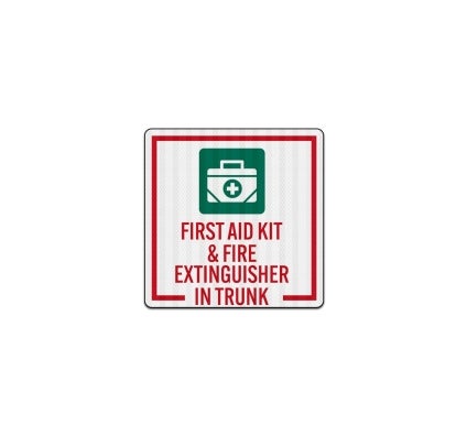 First Aid Kit & Fire Extinguisher Inside Decal (EGR Reflective)
