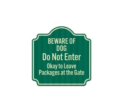 Beware Of Dog, Do Not Enter Aluminum Sign (HIP Reflective)