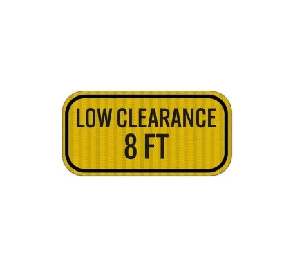 Low Clearance Crossing 8 Ft Aluminum Sign (HIP Reflective)