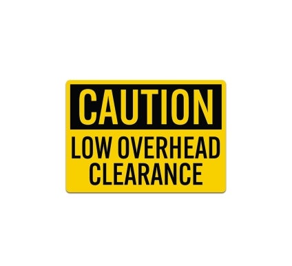 Low Overhead Clearance Decal (Non Reflective)