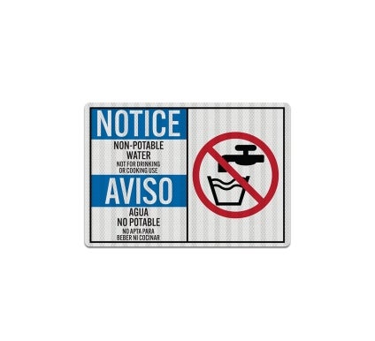 Bilingual Not For Drinking Or Cooking Use Decal (EGR Reflective)