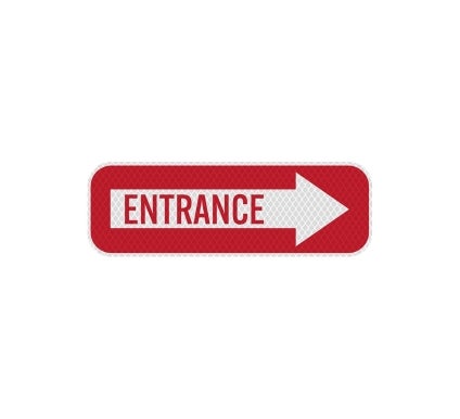 Entrance Right Arrow Aluminum Sign (Diamond Reflective)