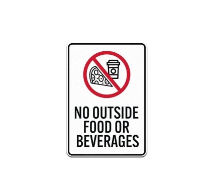 No Outside Food Or Beverages Decal (Non Reflective)