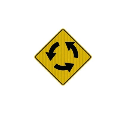 Clockwise Roundabout Symbol Aluminum Sign (HIP Reflective)